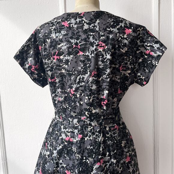 50s Vintage Scenic Novelty Print Cotton Dress 32” Horsehair Slip Metal Zipper - Picture 5 of 12